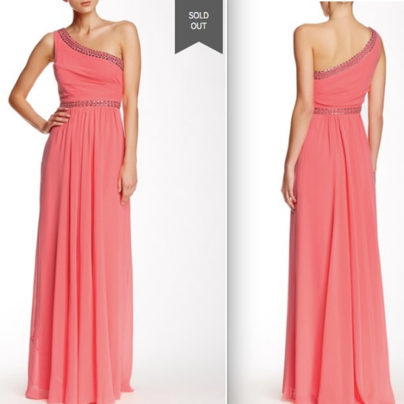 NWT BCBGMaxAzria One-Shoulder Embellished Sz2 - Picture 1 of 8